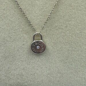 Tiffany & Co. Round Lock Sterling Silver & Diamond Pendant